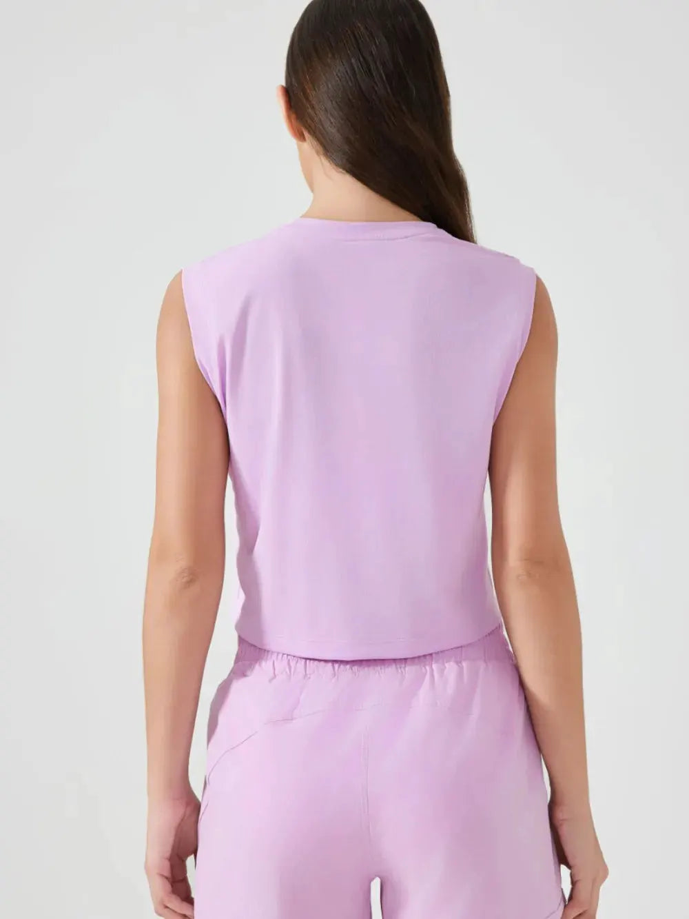 Millennia Round Neck Cropped Active Tank by Millennia