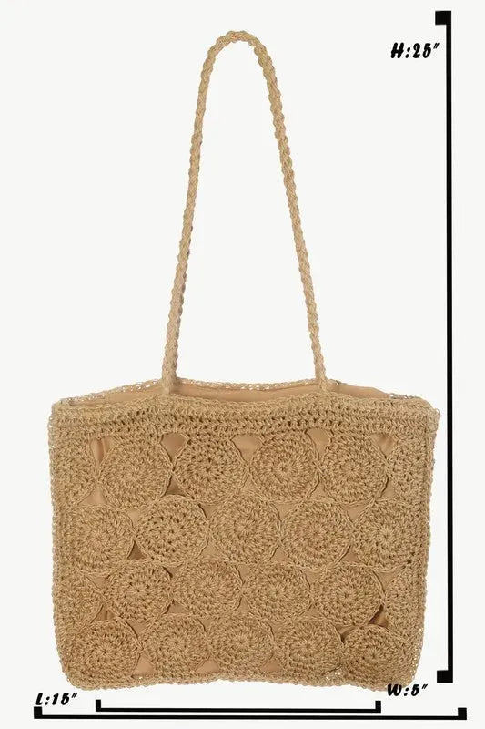 Fame Square Braided Pattern Tote Bag by Fame
