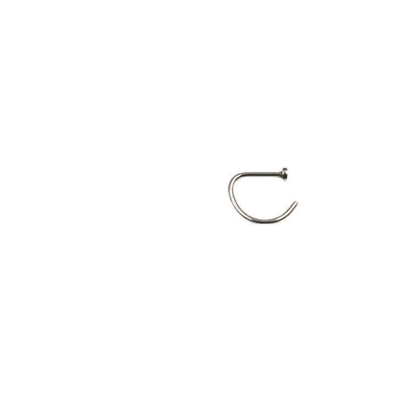 False Nose Ring No Hole D Shaped Stainless Steel by Maiden-Art