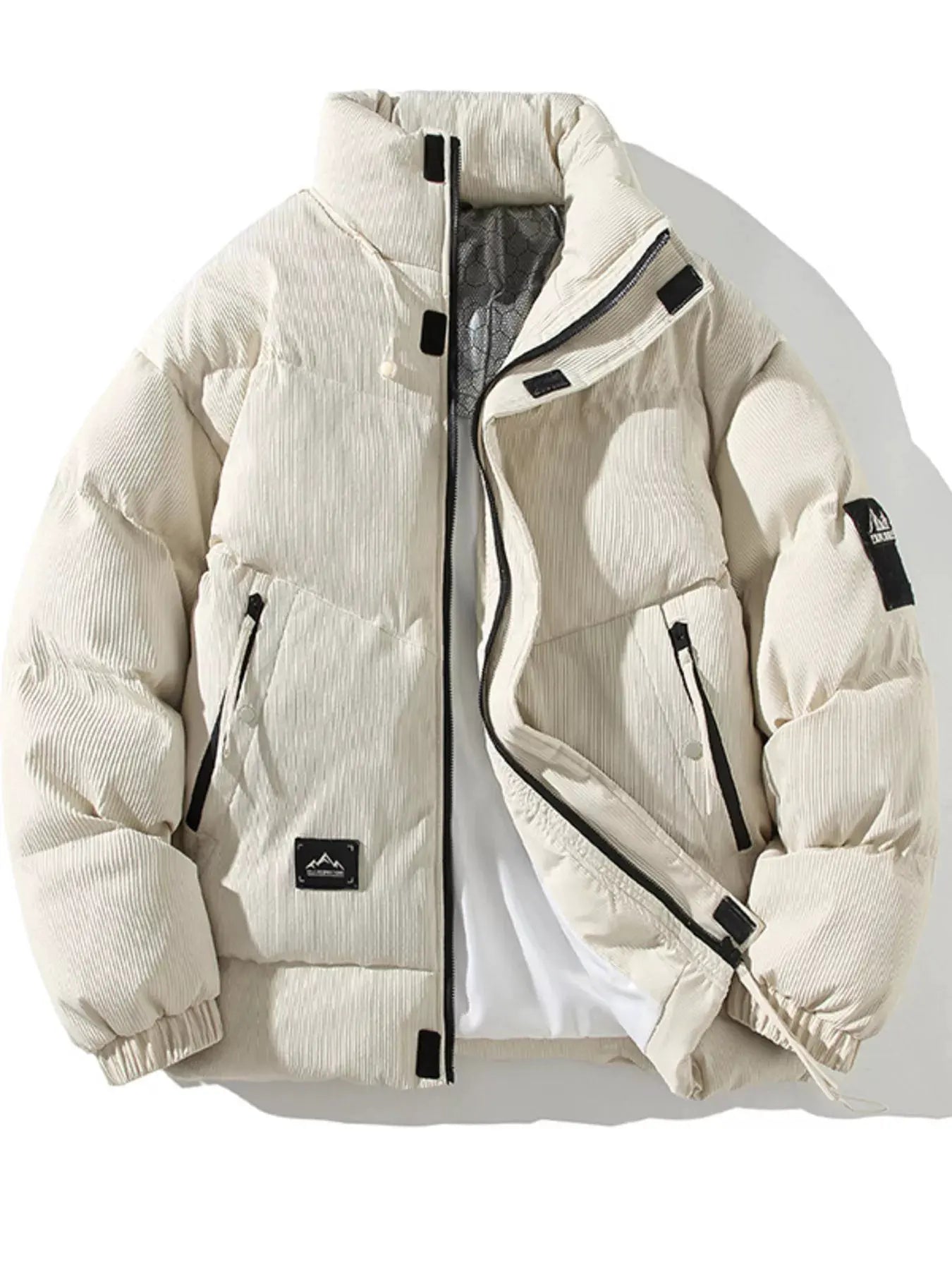 Men's Plus Size Zip Up Long Sleeve Puffer Jacket by Partner Label