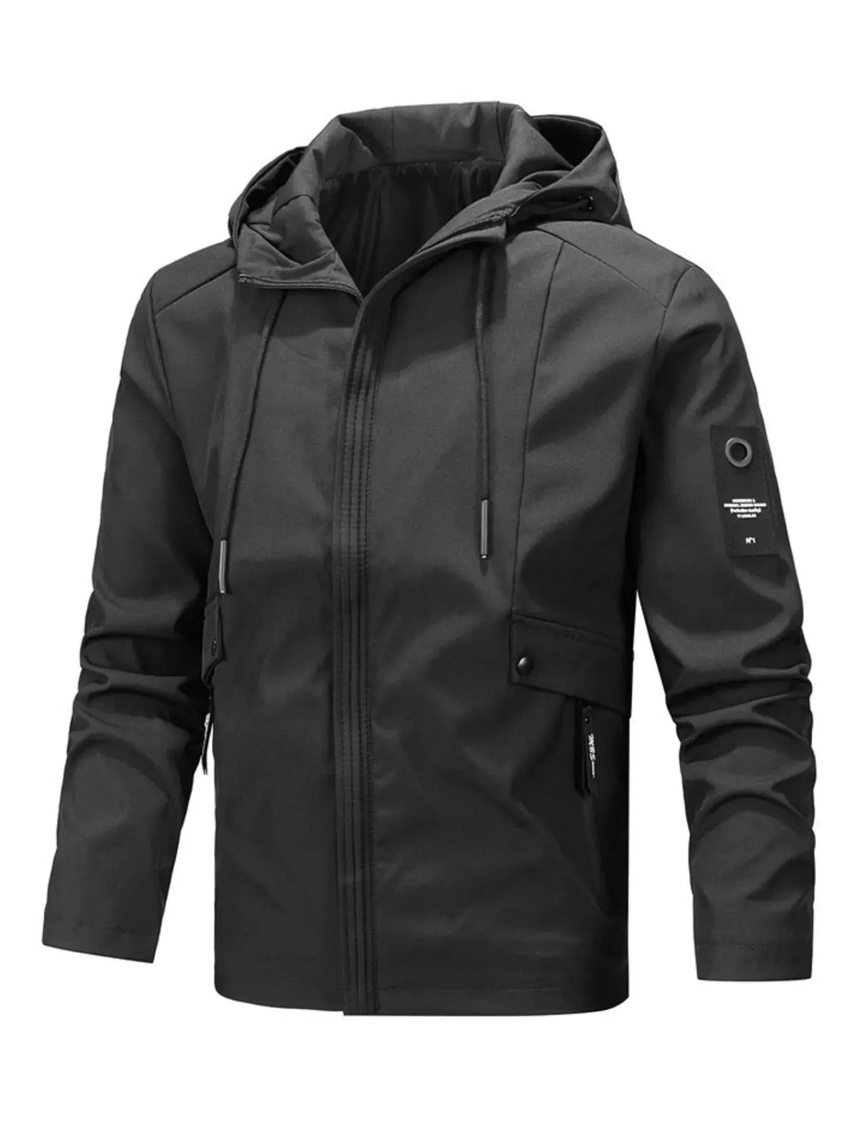 Men's Plus Size Casual Hooded Windproof Jacket by Partner Label