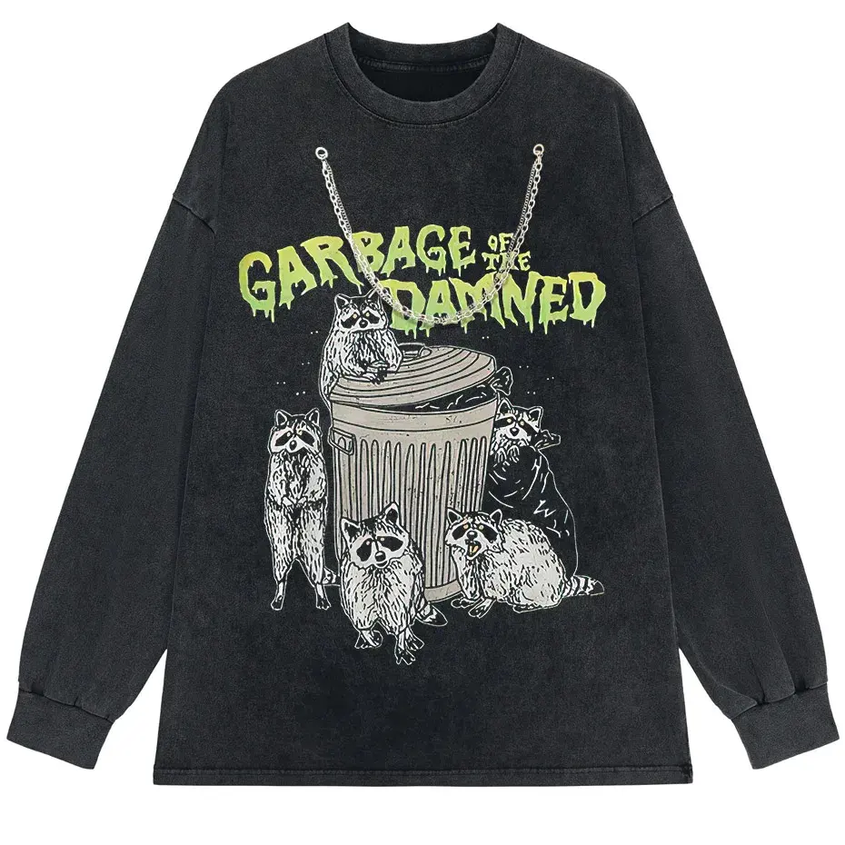 Vintage Raccoon Graphic T-Shirt Men High Street Streetwear by Vimost Shop