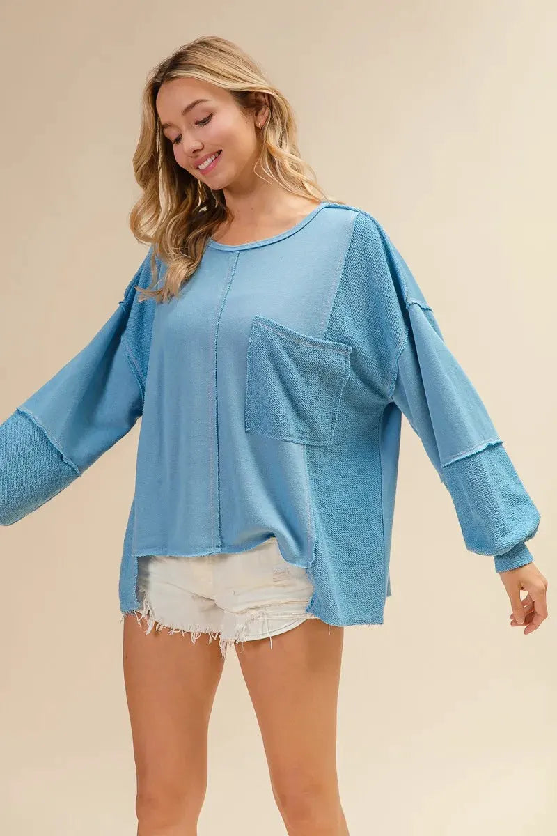 BiBi Oversized Pocket Front Sweatshirt by BiBi