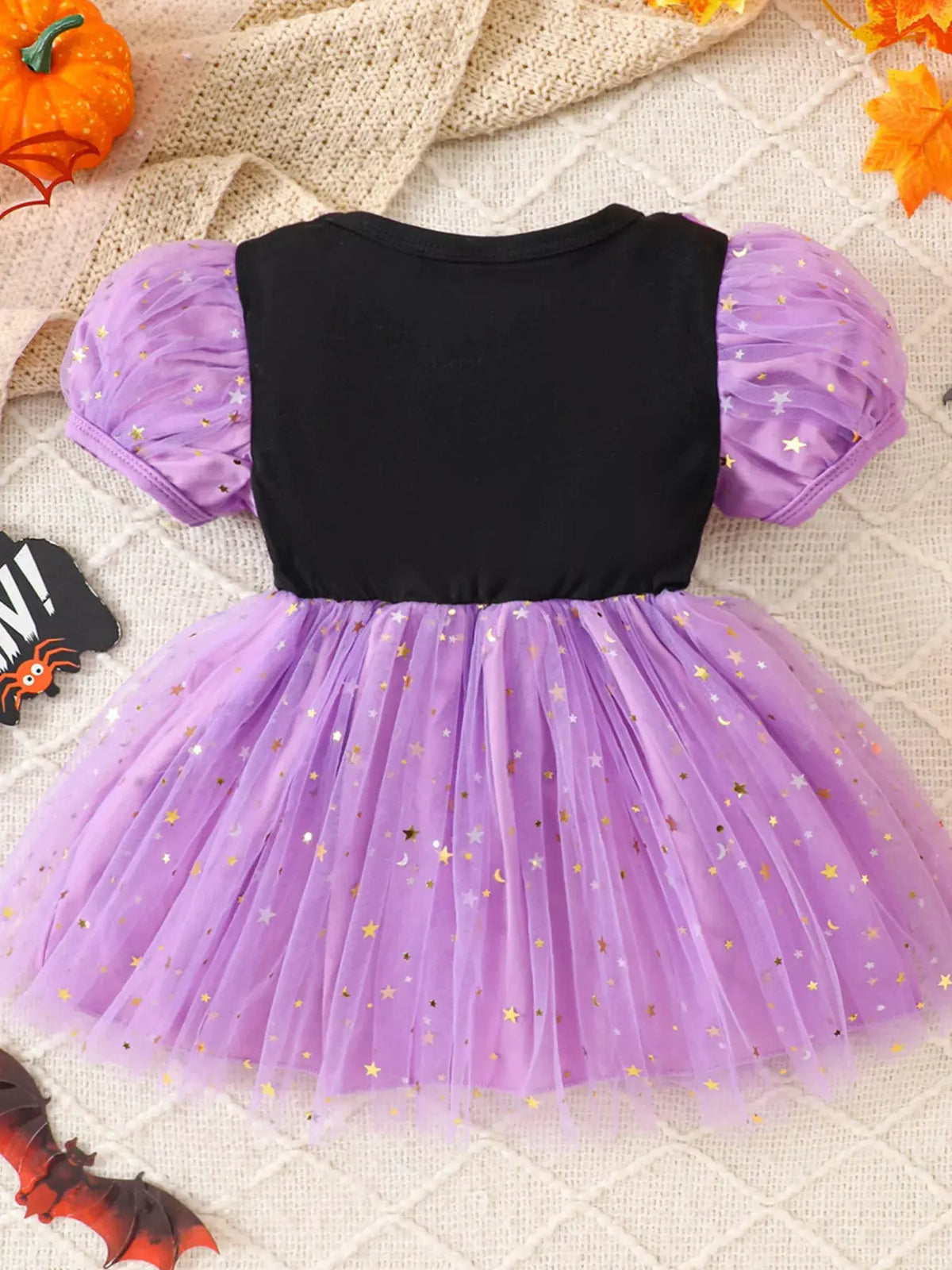 Children's Halloween 'BOO Crew' Ghost Graphic Tulle Tutu Dress by Trendsi