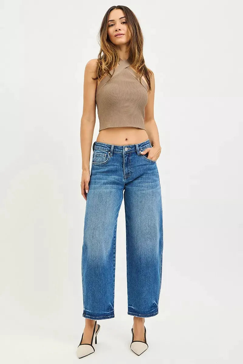 RISEN Slouchy Cropped Barrel Jeans by RISEN