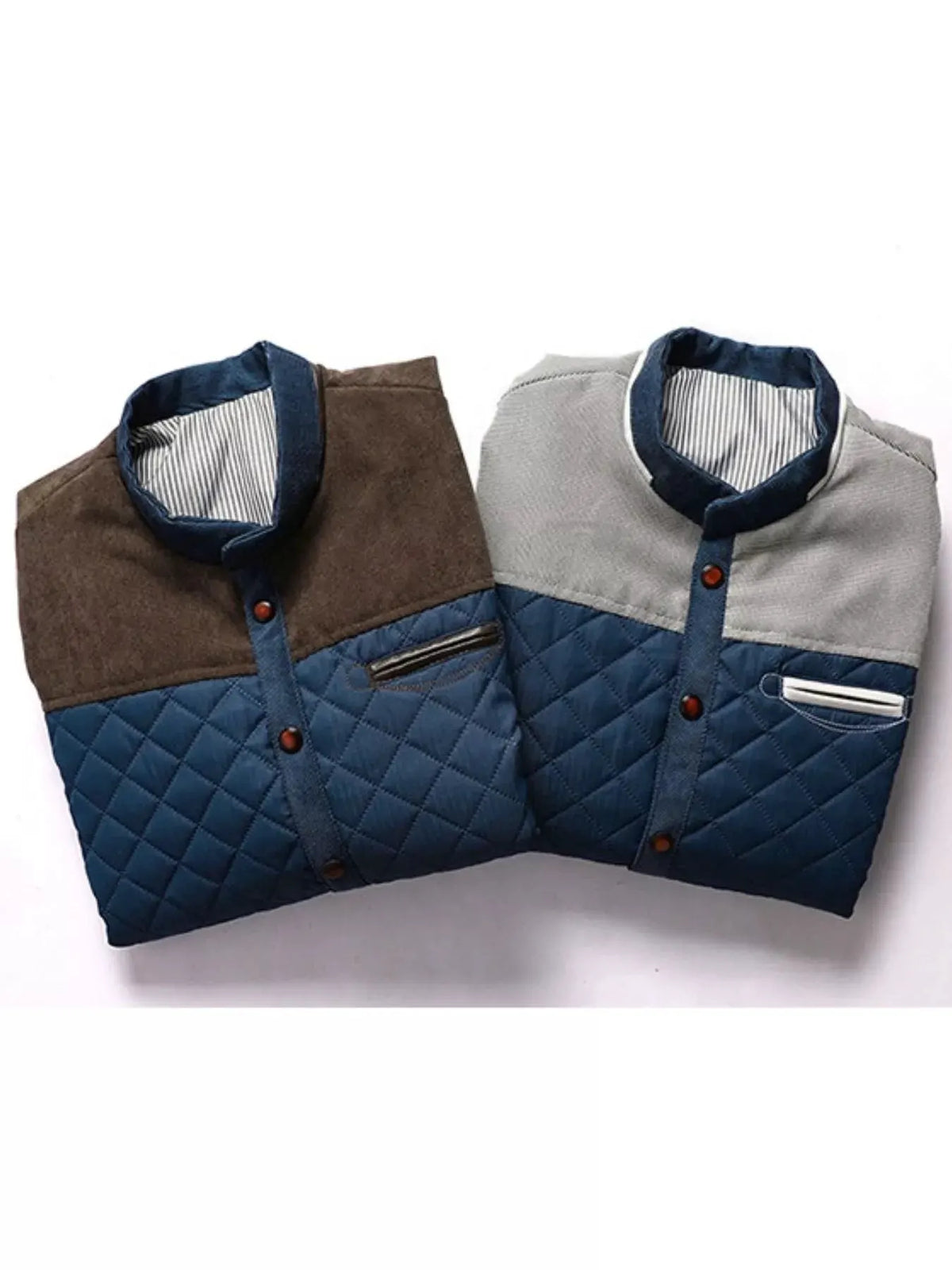 Men's Full Size Quilted Snap Down Jacket Plus Size by Partner Label