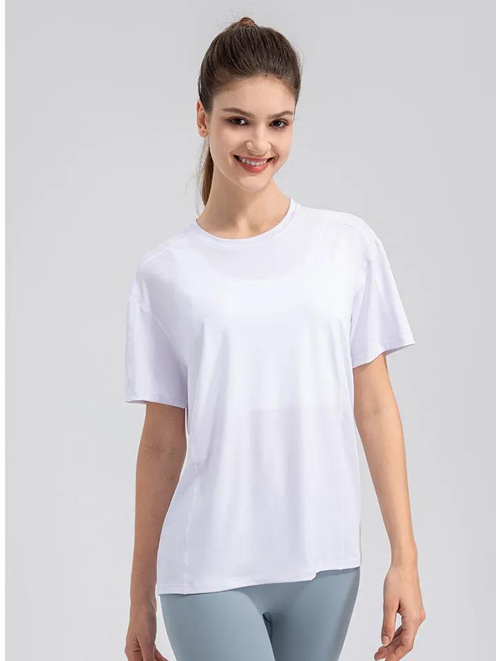 Round Neck Short Sleeve Active Top by Partner Label