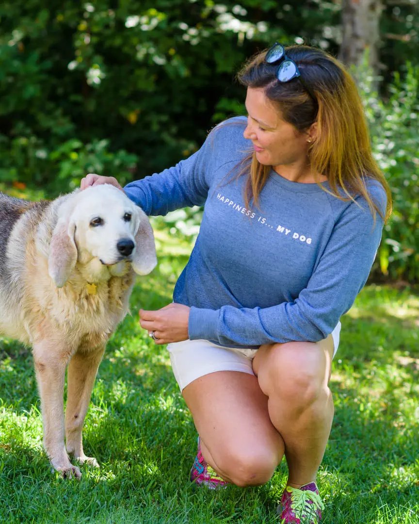 Women's My Dog Crew Sweatshirt, Heather Navy by Pets Collection
