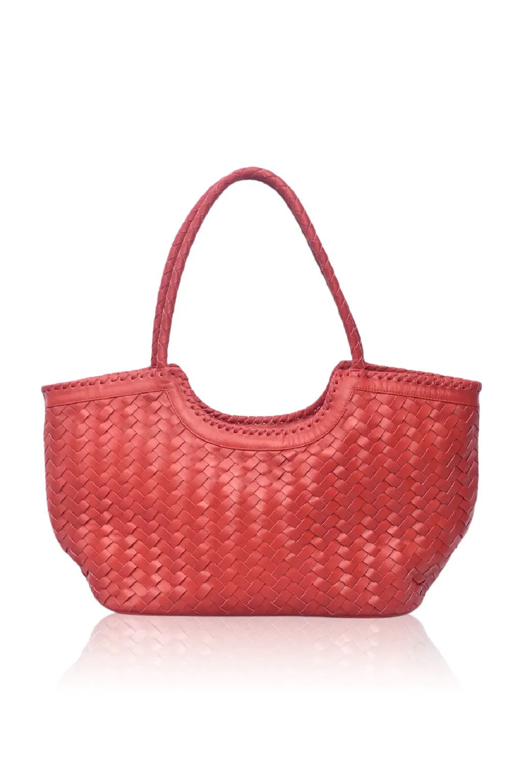 Bellagio Woven Leather Tote Bag by ELF