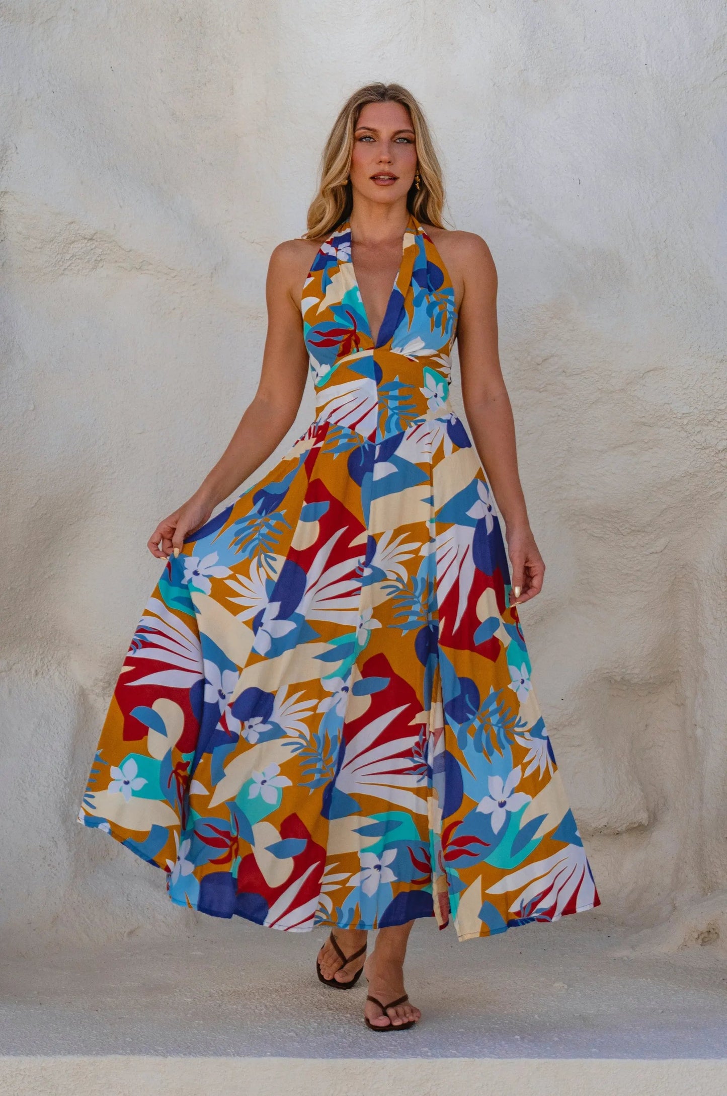 Costa Brava Halterneck Maxi Dress by ELF