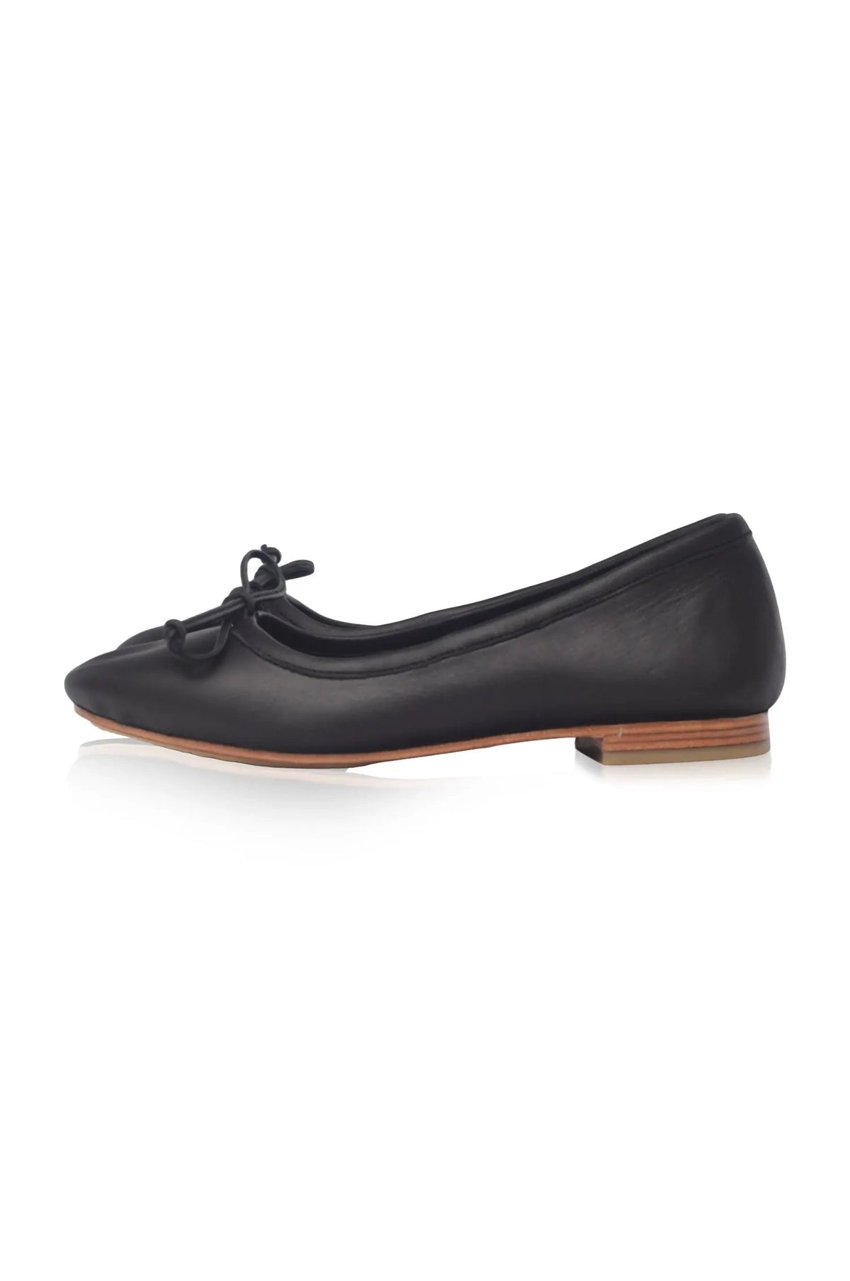 Elaria Bow Leather Ballet Flats by ELF