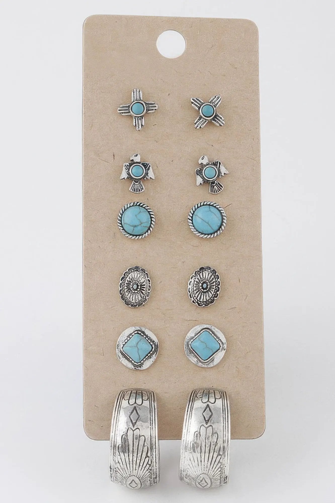 GRAMERCY Antique Sun Stud Earrings Set: NYFW BYMANYC ® New York by BYMANYC ® New York