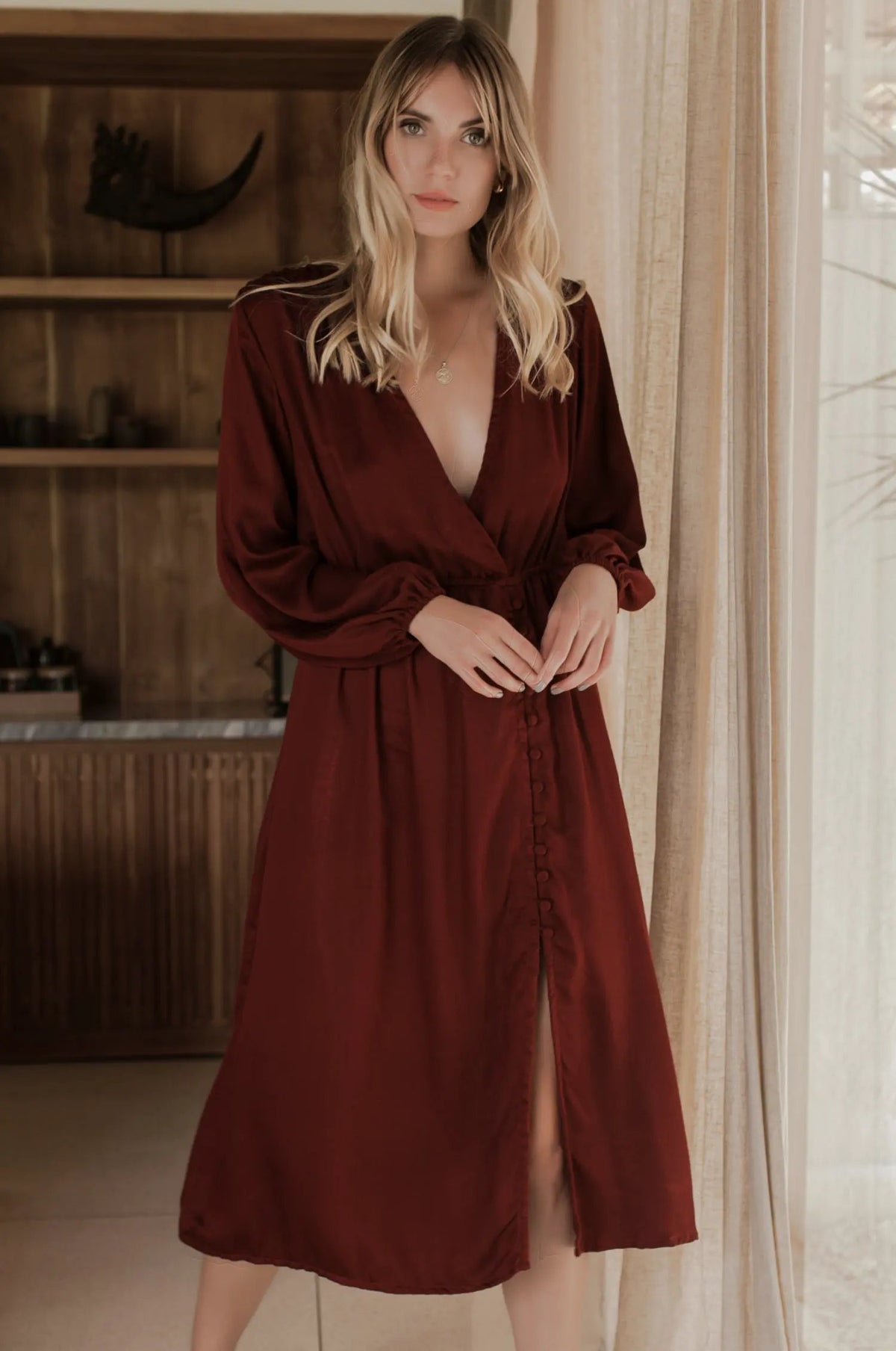 Greta Long Sleeve Midi Dress (Sale) by ELF
