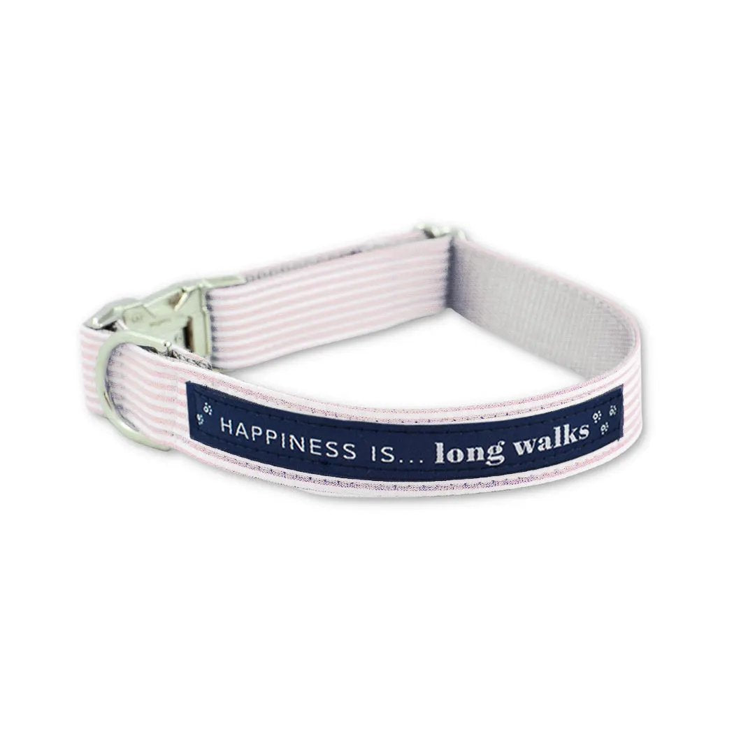 Dog Long Walks Striped Pink Collar by Pets Collection