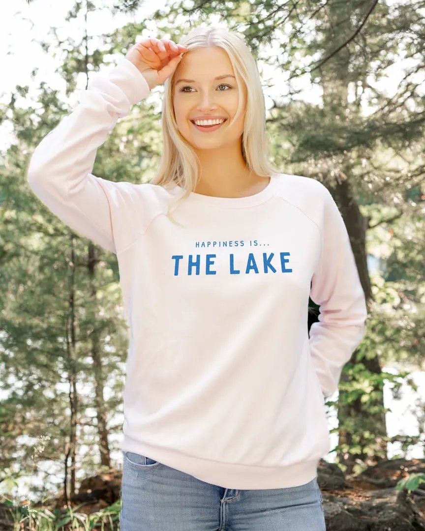 Women's Lake Crew Sweatshirt, Ballet Pink by Lake Life Collection