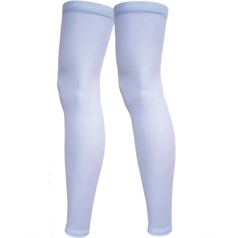 Men Ice Silk UV Sun Protection Leg Sleeves Lightweight Breathable Outdoor Cycling Running Sports Leggings by Vimost Shop