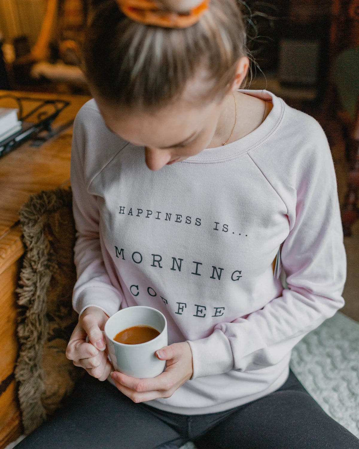 Women's Coffee Crew Sweatshirt, Ballet Pink by Coffee