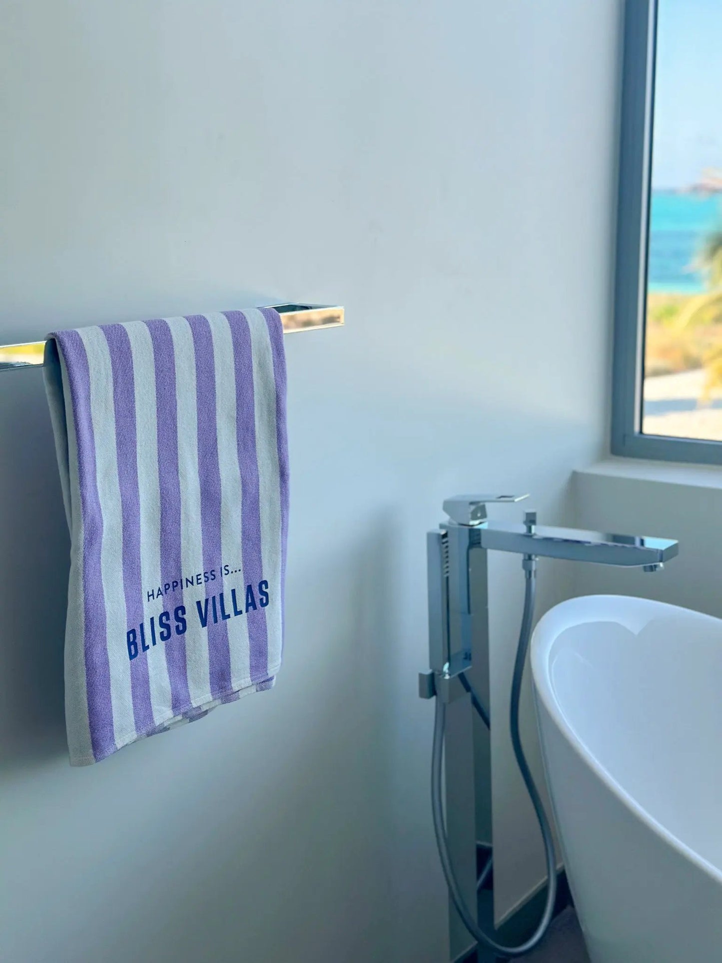 Custom Everywhere Towel, Striped Lilac by Custom Collection