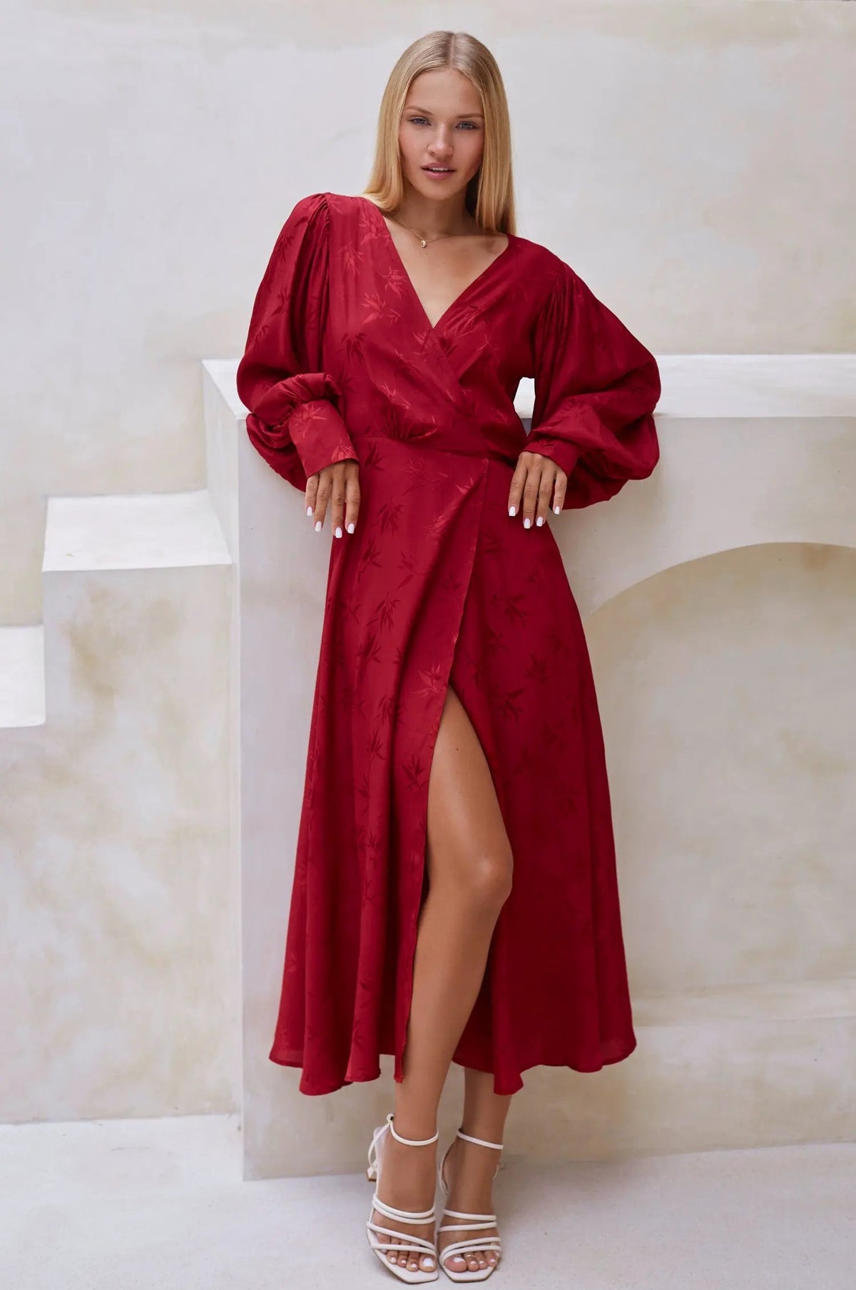 Isabella Long Sleeve Wrap Dress (Sale) by ELF