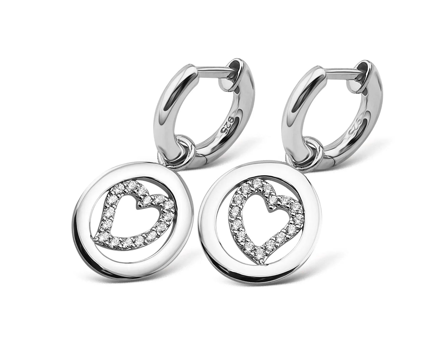 Oorringen met Sprankelend Hart Zilver JE019S by Jwls4u