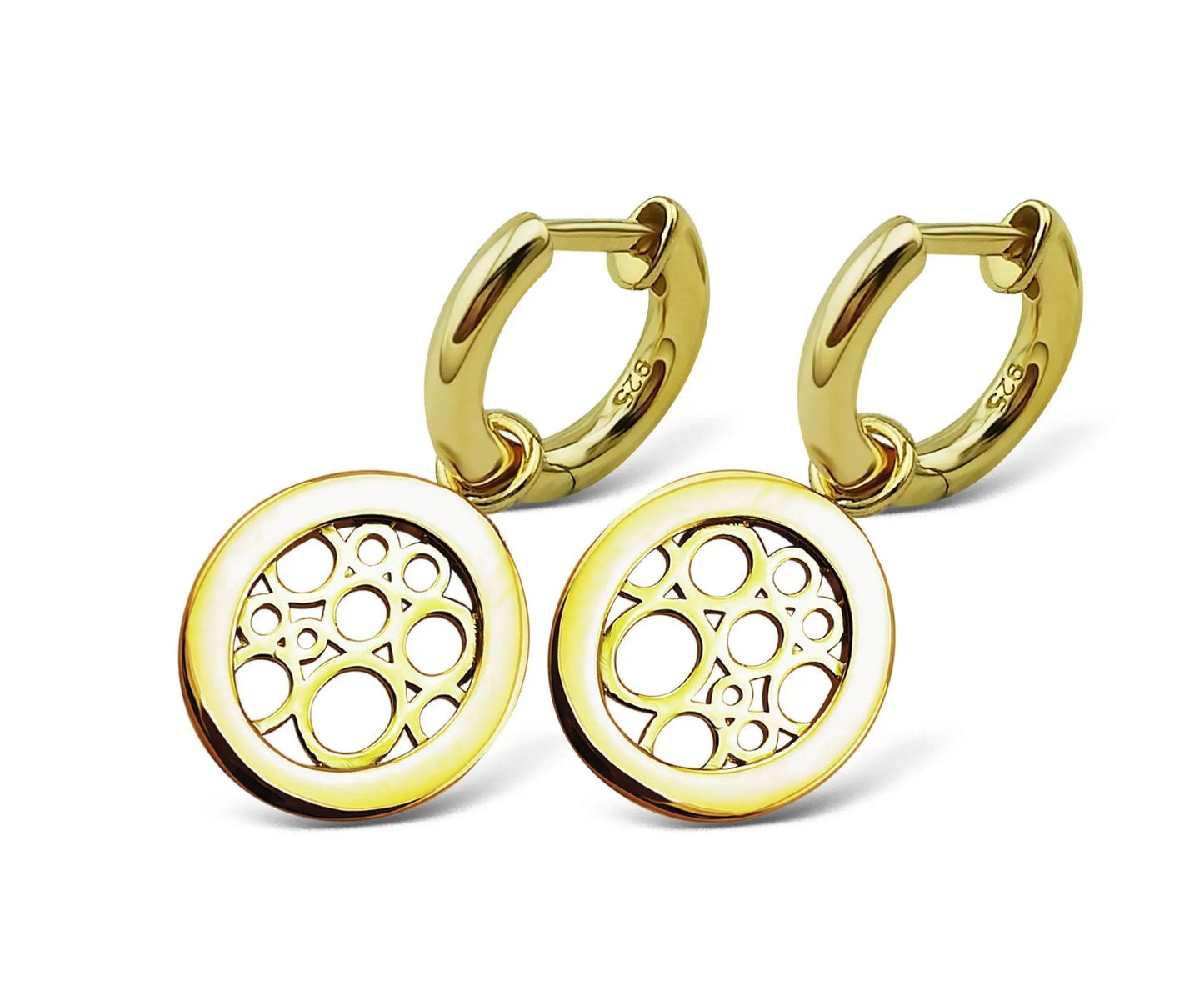 Roundabout Hoop Earrings Goldtone By Jwls4u For Trendy Women by Jwls4u