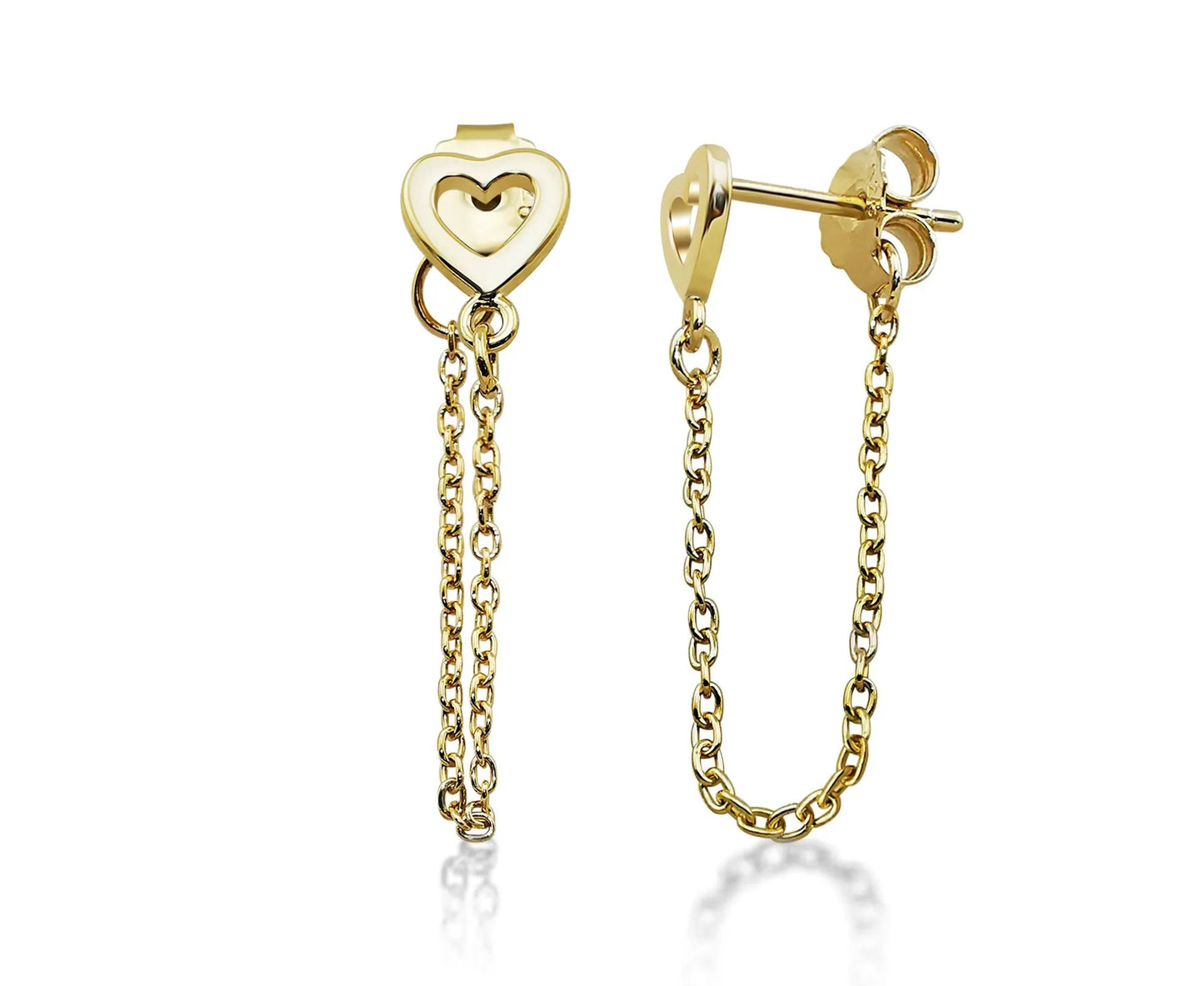 Oorhangers Open Hart met Ketting Goudkleur JE022G by Jwls4u