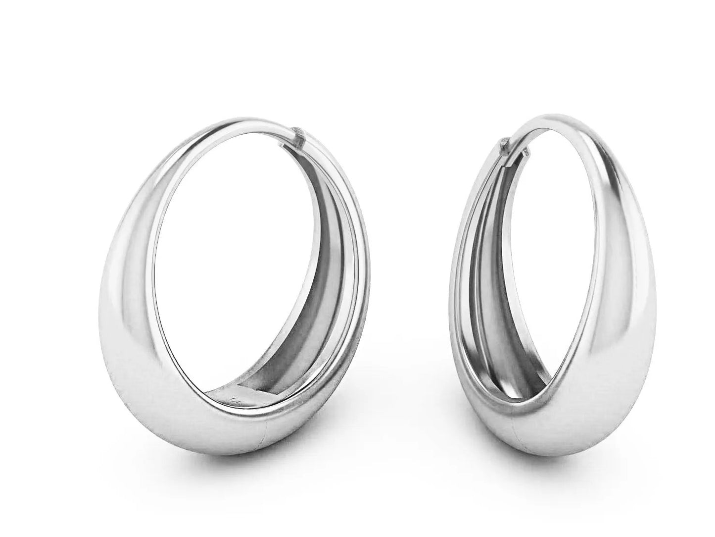 Oorbellen Dropp click Oval zilver JE053S by Jwls4u