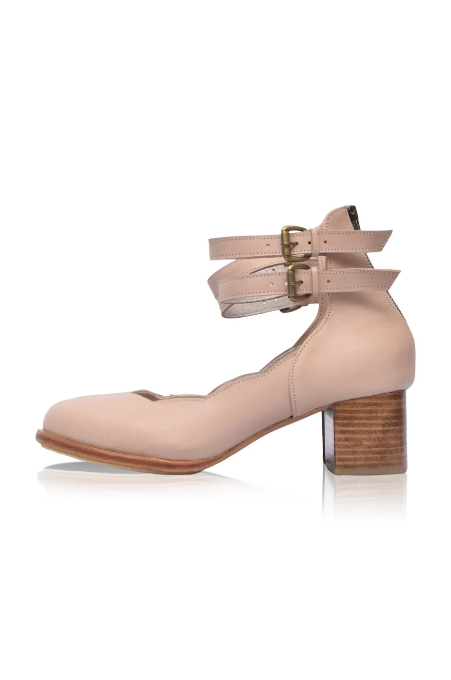 Lily Valley Scalloped Leather Heels by ELF