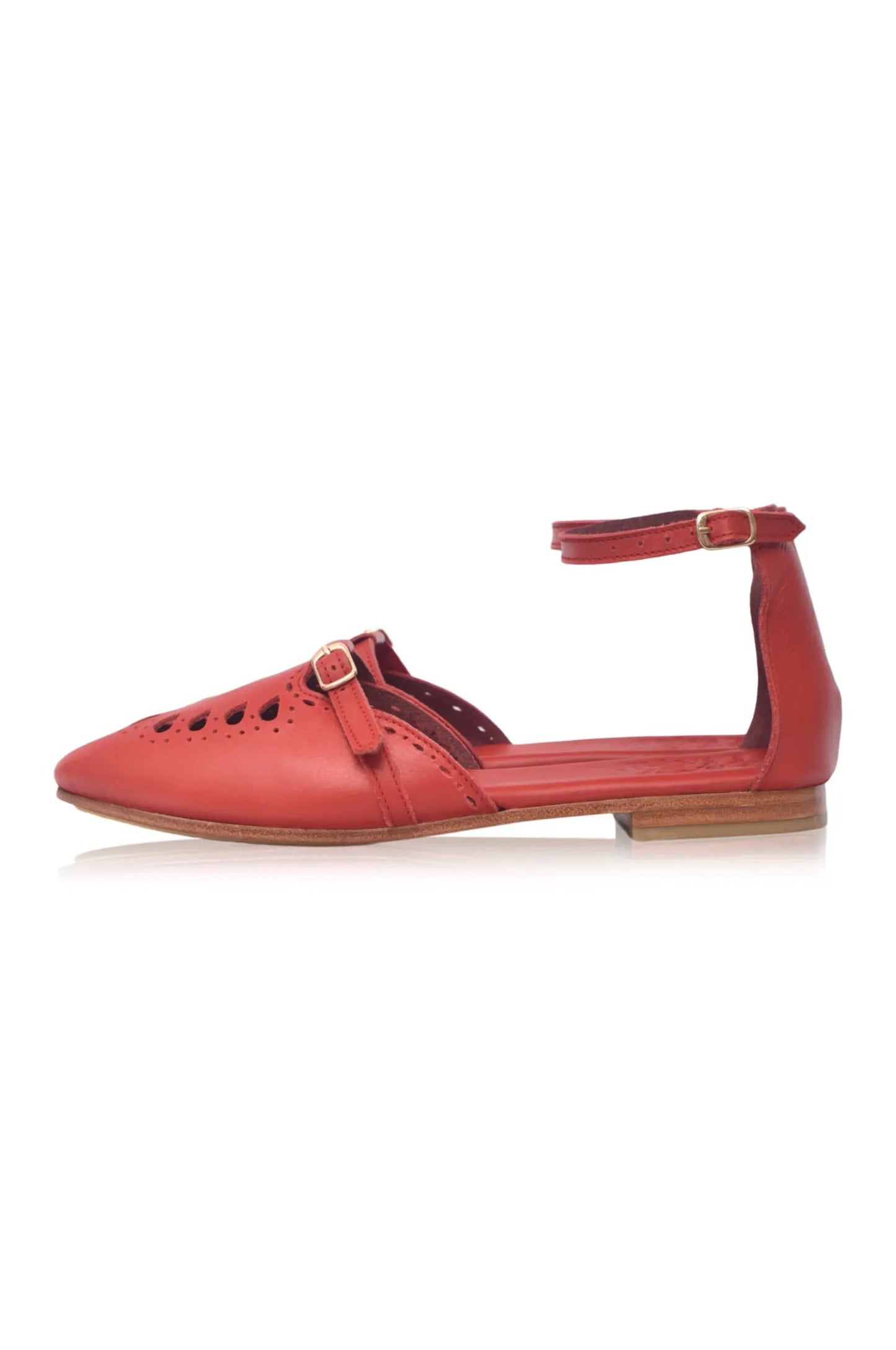 Lycette Pointed Toe Leather Flats by ELF