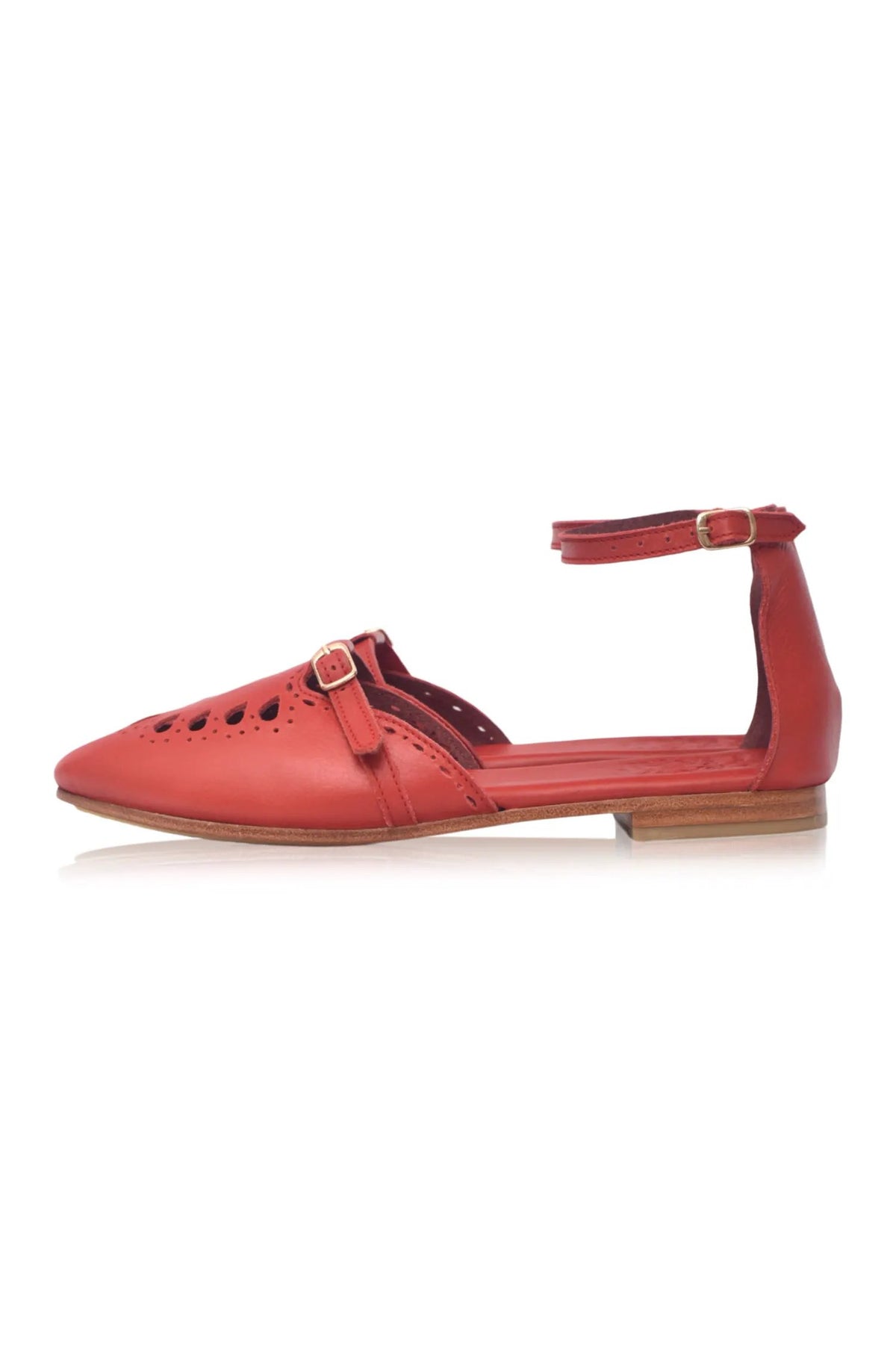 Lycette Pointed Toe Leather Flats by ELF