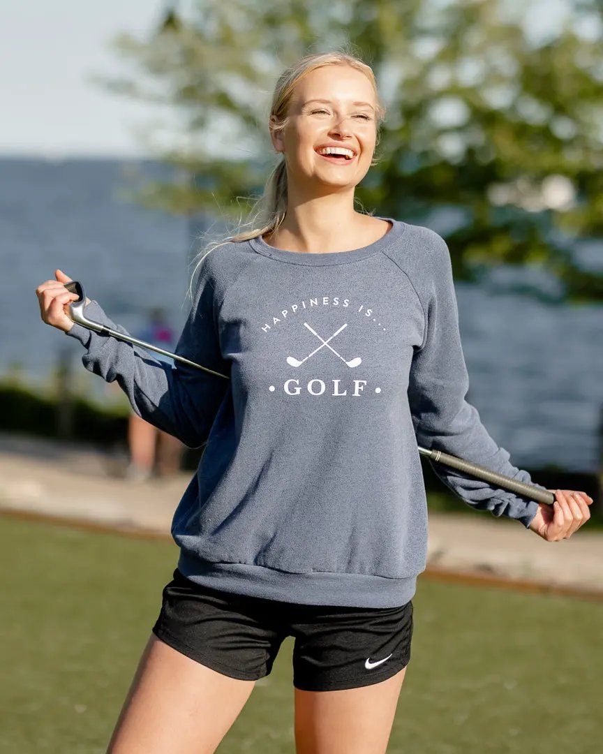 Women's Golf Crew Sweatshirt, Heather Navy by Golf Collection