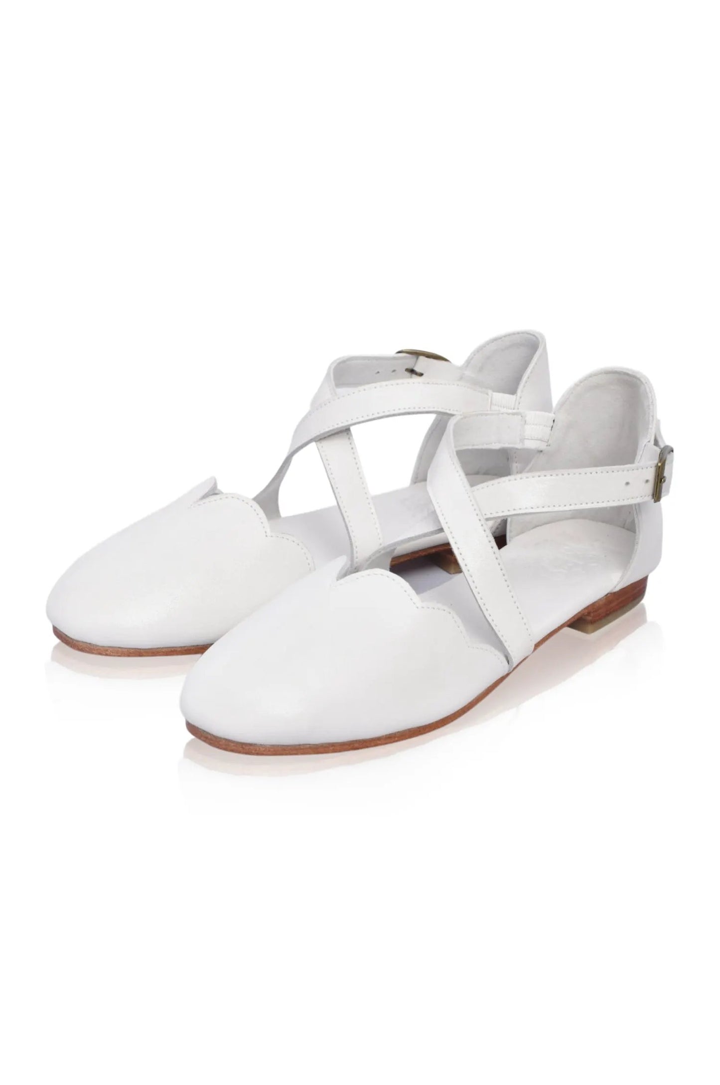 Mangrove Cross-Strap Leather Ballet Flats by ELF