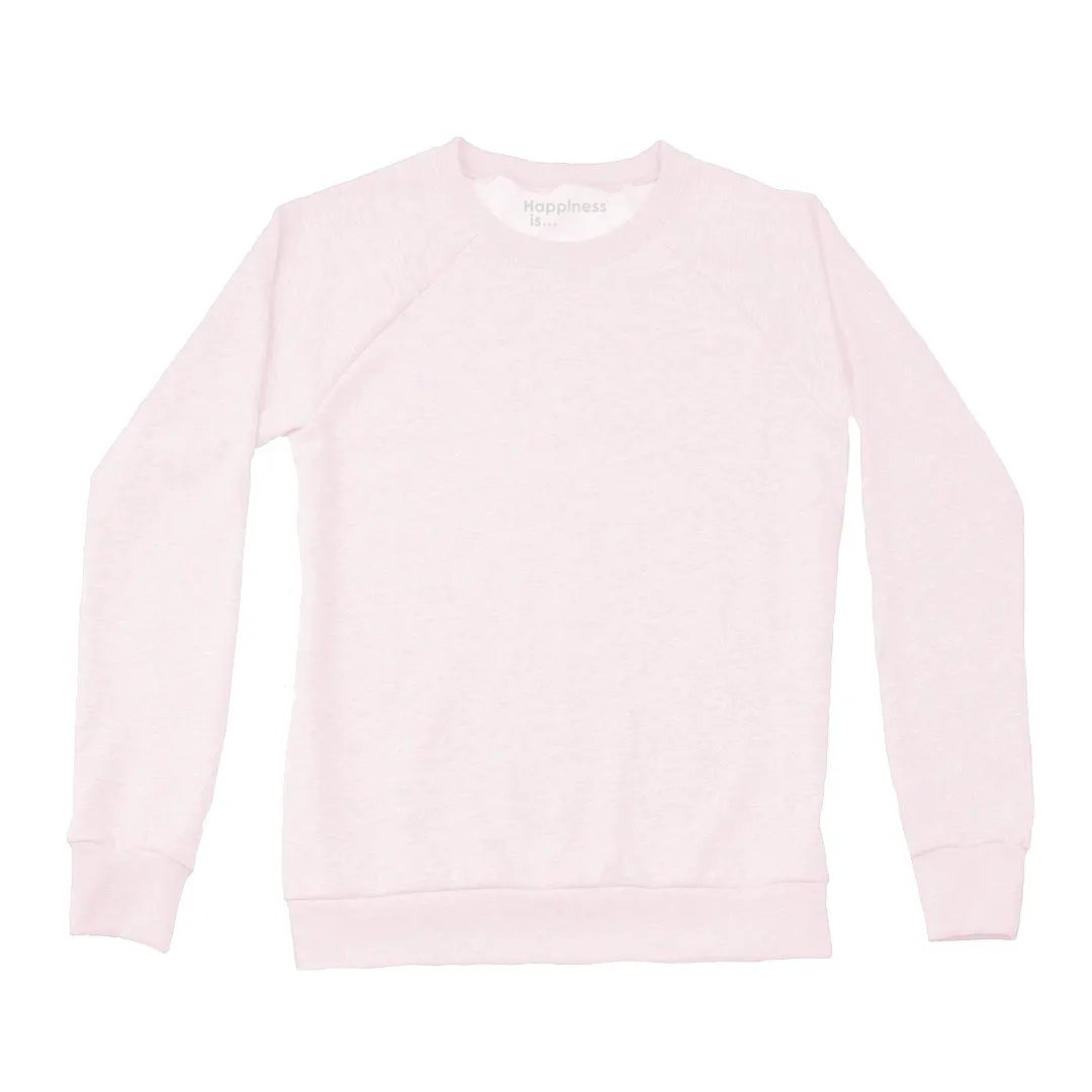 Women's Plain Crew Sweatshirt, Ballet Pink by Coloured Blanks