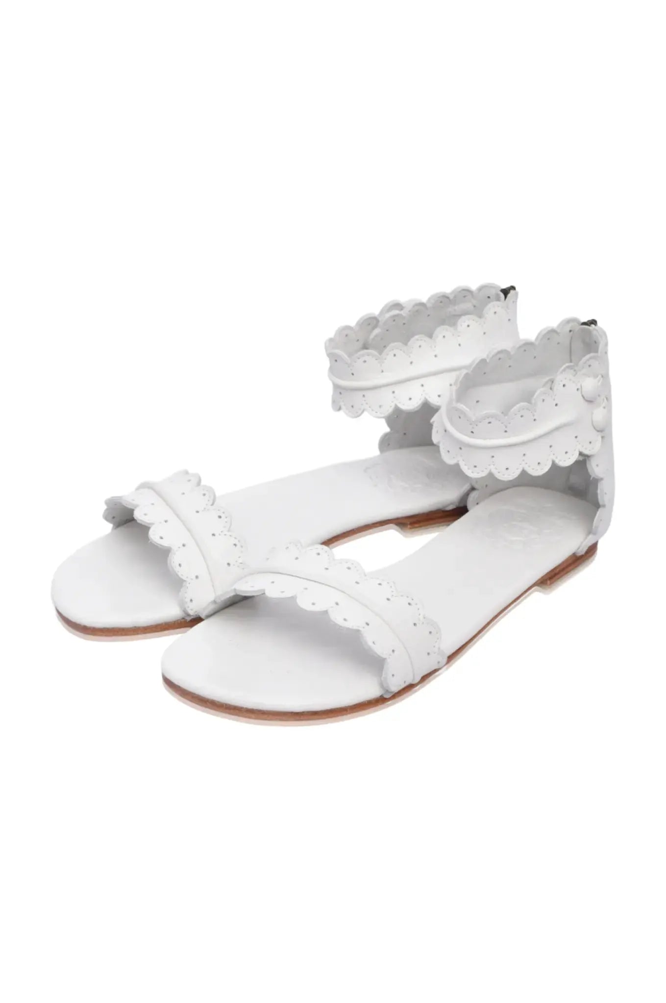 Midsummer Scalloped Leather Sandals by ELF