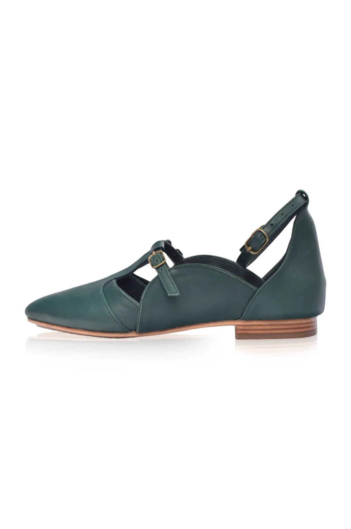 On The Go Pointed Toe T-Strap Flats by ELF