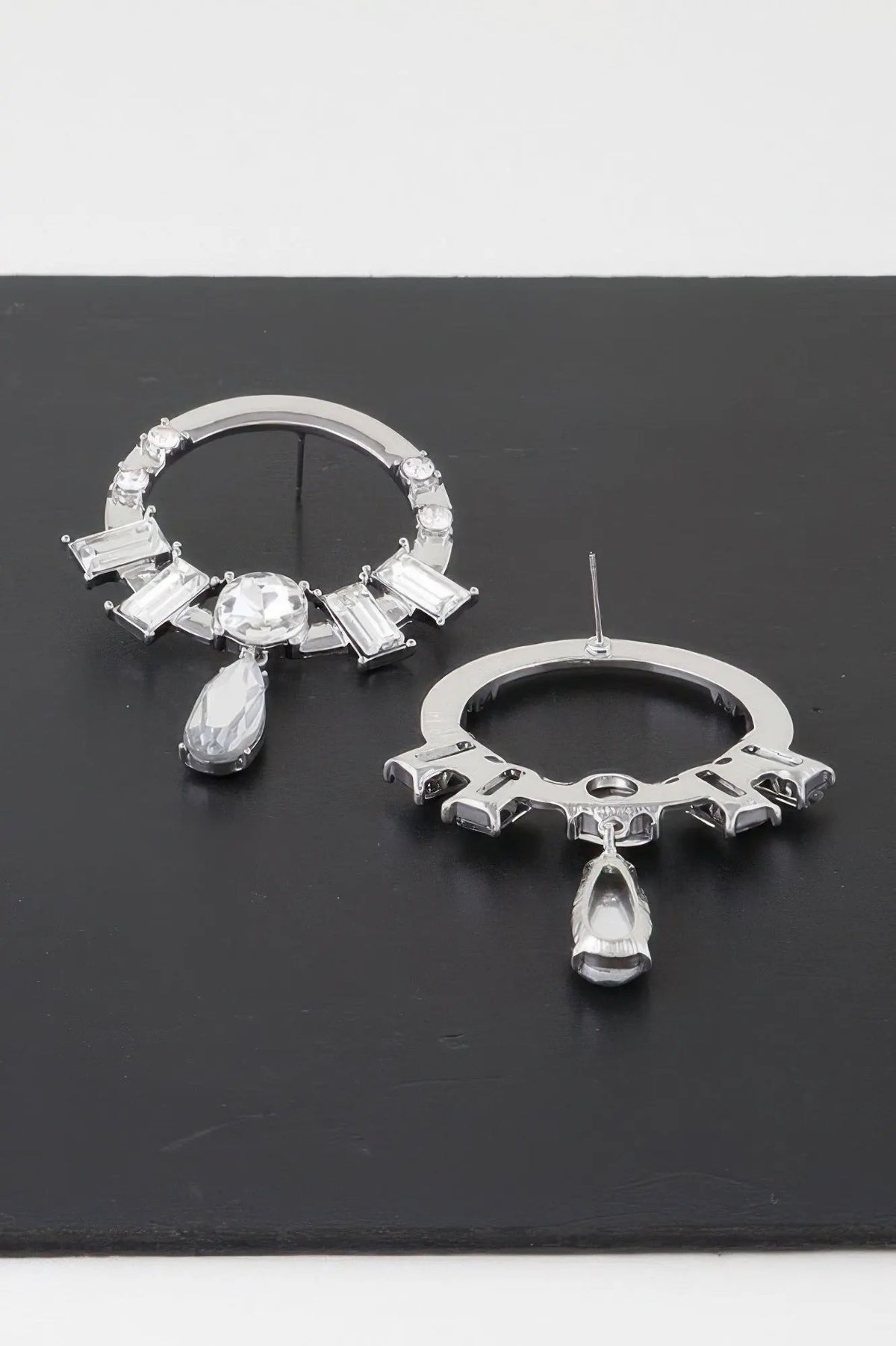 ROCKEFELLER Crystal Jewel Rim Drop Earrings: NYFW BYMANYC ® New York by BYMANYC ® New York