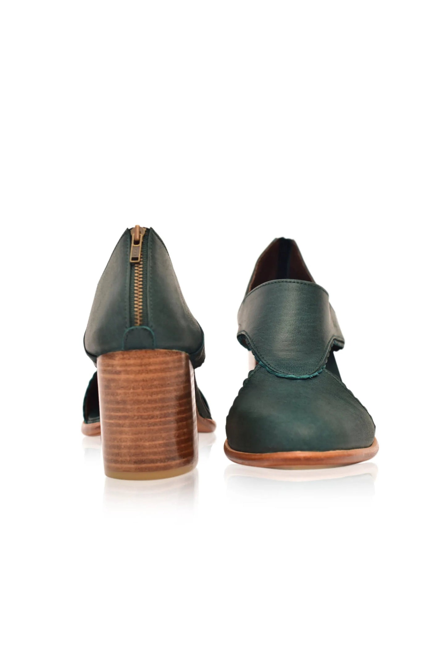 Rain Kiss Leather Heel Booties (Sz. 6 & 11) by ELF