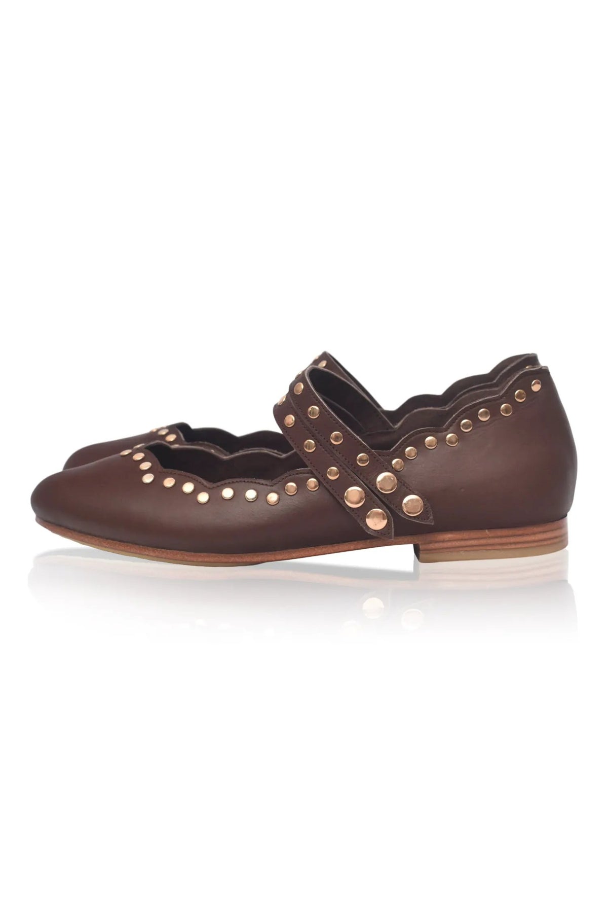 Remy Dual Strap Leather Ballet Flats by ELF
