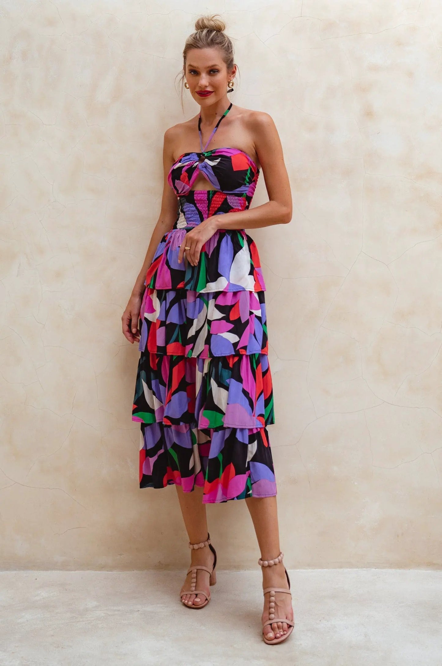 Roxane Halter Neck Midi Dress (Sale) by ELF