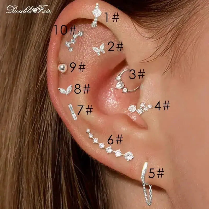 Dainty Y2k Ear Piercing Helix Daith Snug Earrings for Women 1PC Cartilage Tragus Clicker Septum Ring With Chain INS Jewelry Gift by Maiden-Art
