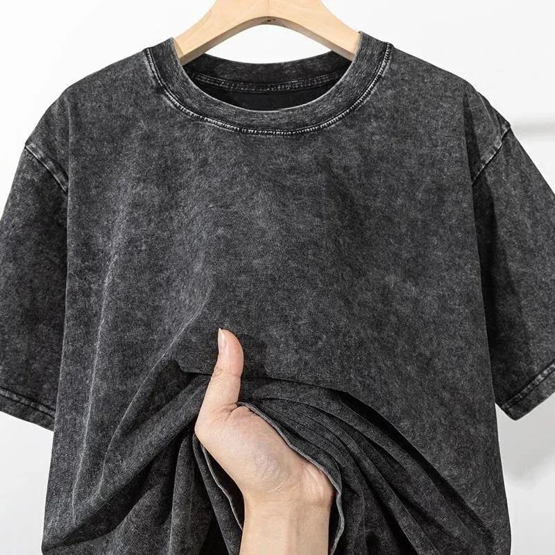 Anime Vintage Washed T-Shirt Oversized Streetwear Tee by Vimost Shop