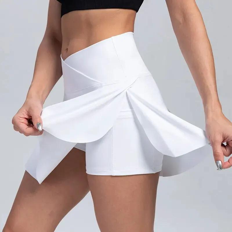 Women Pleated Tennis Skirt With Pockets Shorts Athletic Skirts Crossover Breathable Athletic Golf Skorts Workout Sports Skirts by Vimost Shop