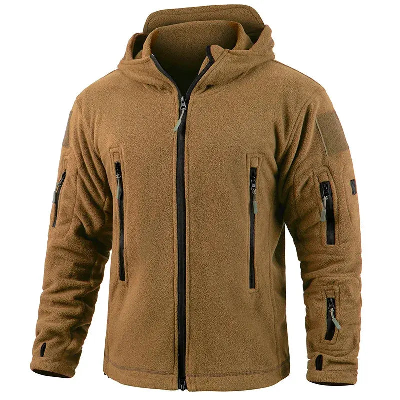 Men's Warm Tactical Fleece Jacket Zip Up Thicken Polar Hoodie Winter Outdoor Sport Hiking Hooded Coat Multi-Pocket by Vimost Shop
