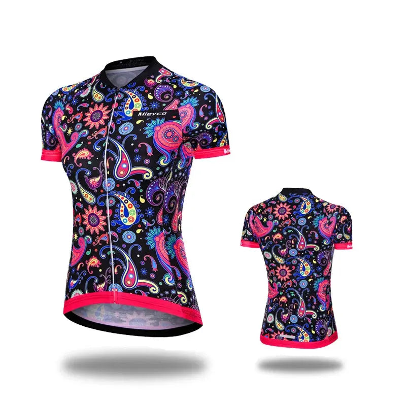Women Cycling Jersey Summer MTB Bike Shirt Lightweight Breathable Reflective Cycling Top by Vimost Shop