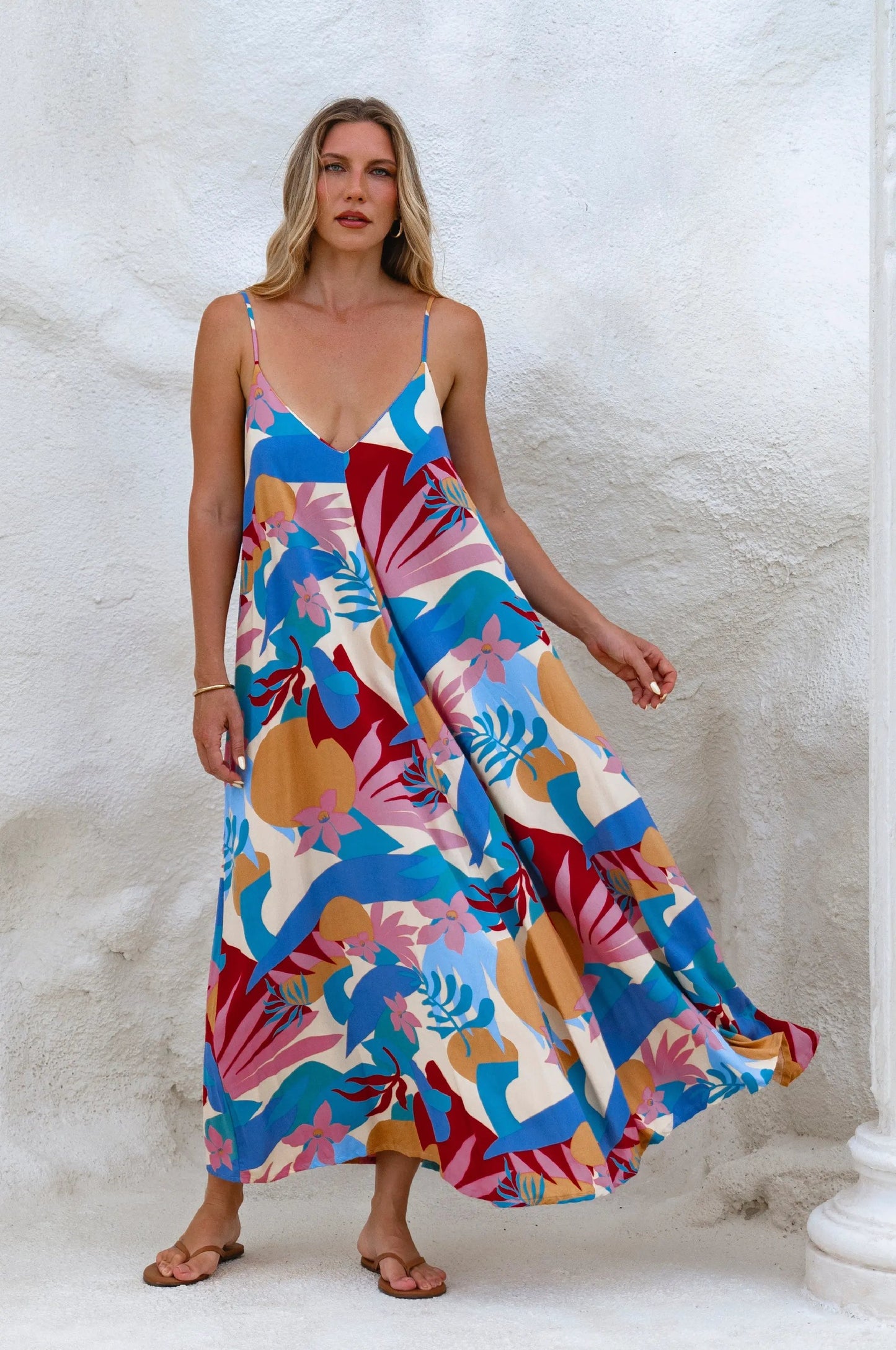 Silky Wind Strappy Maxi Dress by ELF