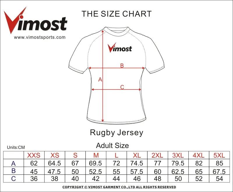 Sublimated Team Design Rugby Shirts by Vimost Sportswear