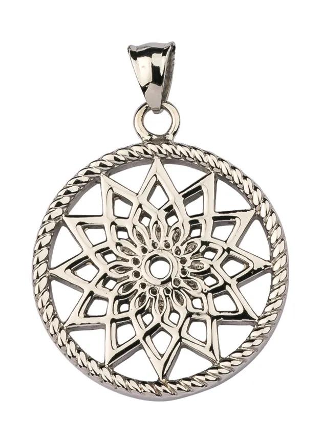 Elegant Dreamcatcher Pendant Necklace Stainless Steel Silver Jwls4u For Her by Jwls4u