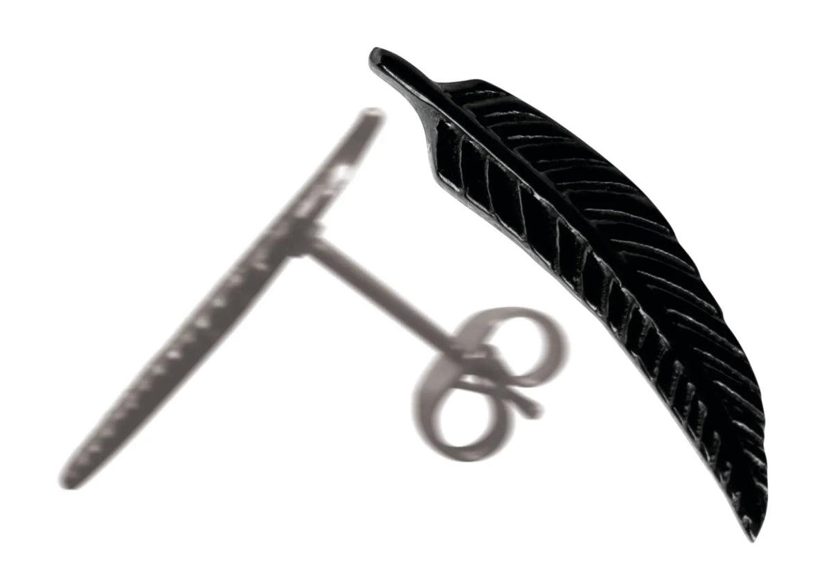 Dreamcatcher Oorbellen Veer Zwart TFE03SBK by Jwls4u