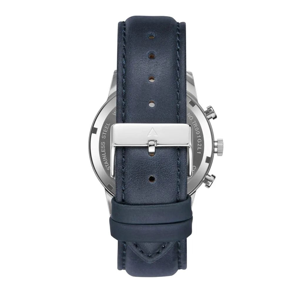 Trnda Men's Stainless Steel Watch, Blue Leather Band | Trn-D43b by TRNDA