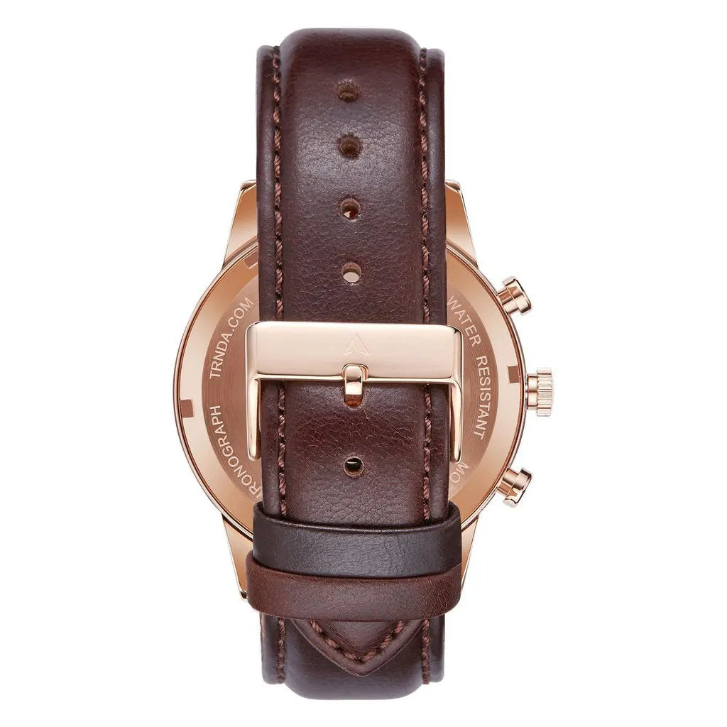 Trnda Men's Rose Gold Stainless Steel Watch, Blue Dial | Trn-43rgdb by TRNDA